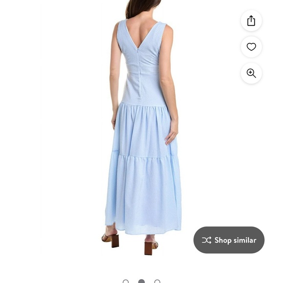 Taylor seersucker blue and white maxi dress - Picture 4 of 6